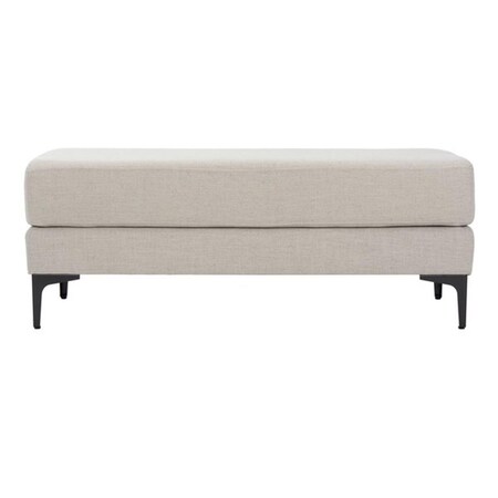 Safavieh 48 x 18 x 18 in. Elise Rectangular Bench, Light Grey & Black BCH6302D